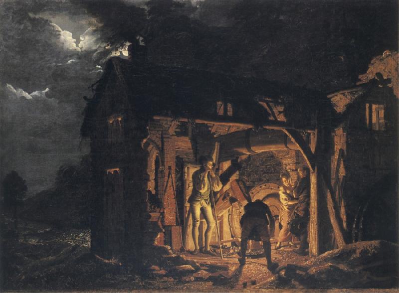 Joseph wright of derby An Iron Forge Viewed from Without